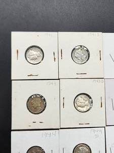(9) Assorted U.S. Mint Silver Mercury Dimes