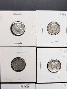 (9) Assorted U.S. Mint Silver Mercury Dimes