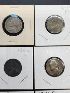 (9) Assorted U.S. Mint Silver Jefferson War Nickels