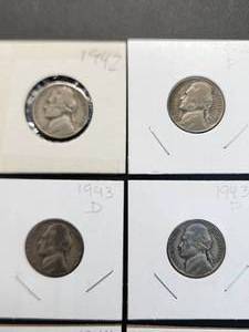 (9) Assorted U.S. Mint Silver Jefferson War Nickels