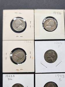 (9) Assorted U.S. Mint Silver Jefferson War Nickels