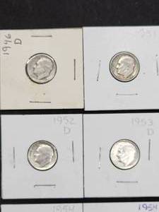 (9) Assorted U.S. Mint Silver Roosevelt Dimes