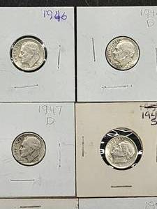 (9) Assorted U.S. Mint Silver Roosevelt Dimes