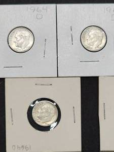 (8) 1964-D U.S. Mint Silver Roosevelt Dimes