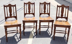 (4) Vintage Art-Deco Hand Painted Accent Kitchen Table Chairs...