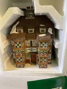 lot 140 image: Two Department 56 Figures Including Dedlock  Arms and Sir John Falstaff Inn