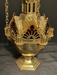 lot 8 image: Heavy Brass Ceremonial Censer