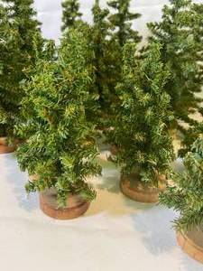 lot 169 image: Decorative Trees With Wooden Bases for your Christmas Village Display