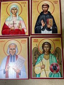 lot 187 image: Windows Into Heaven Thirteen Saints Art Pieces