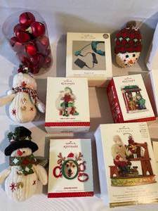 lot 188 image: Variety of Christmas Ornaments including Hallmark Christmas Ornaments