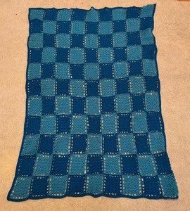 lot 91 image: Vintage Afghan in Hues of Blues