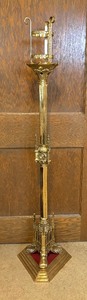 lot 212 image: Brass 54.5 Alter Candle Holder Stand