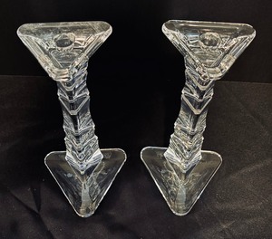 lot 214 image: Pair of Elegant Marquis by Waterford Crystal Candle Holders