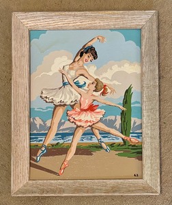 lot 256 image: Three Vintage Paint By Number Paintings