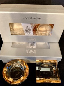 lot 225 image: Gorgeous Oleg Cassini Crystal Votive Candle Holders
