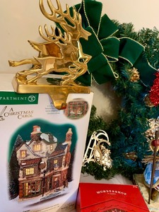 lot 62 image: Wonderful Christmas Lot of Vintage Ornaments, Jim Shore Bringing Christmas Joy, Wreath and More