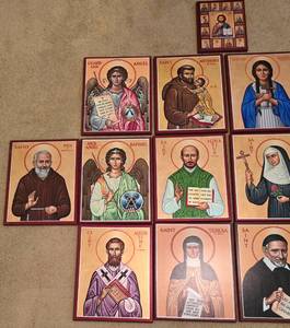 lot 284 image: Windows Into Heaven Monastery Icon Wall Plaques & More