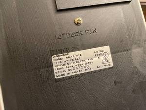 lot 419 image: Windmere Twelve Inch Oscillating Fan Model NR-12412