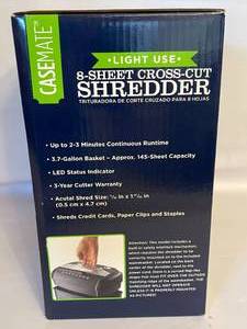 lot 441 image: Casemate Light Duty Eight Sheet Cross Cut Shredder