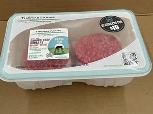 lot 40 image: H - Thomas Farms Grass Fed Ground Beef Burgers - 32 oz (2 lb) Package
