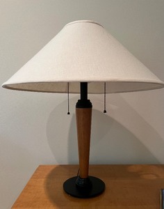 lot 73 image: Modern Wooden Lamp with Double Light