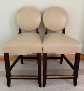 lot 2 image: GABBERTS Nubuck Leather Bar Chairs