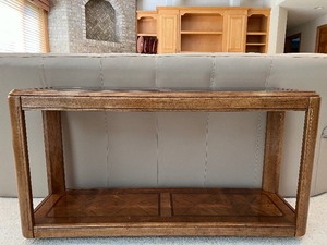 lot 81 image: Vintage Wood and Glass Sofa Table