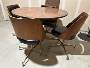 lot 90 image: Vintage BRODY Dinette Table with 4 Chairs