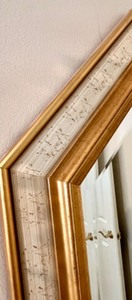 lot 10 image: Octagonal Gold and Wood Framed Mirror