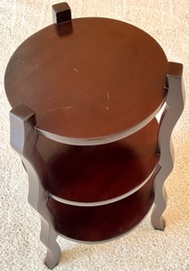 lot 15 image: Wooden 3 Tier Round Side Table