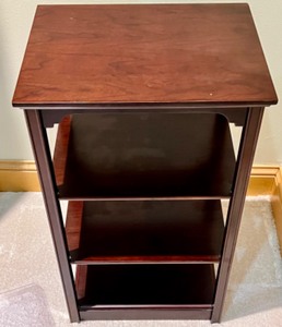 lot 21 image: Cherry Wood 4 Tier Square Side Table