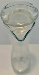 lot 26 image: Vintage Clear Glass Wine Decanter or Martini Chiller with Slim Column Ice Cylinder and Glass Stopper