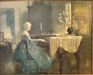 lot 83 image: Vintage Framed Reproduction Painting of THE BLUE DANUBE by MARGUERITE STUBER PEARSON