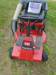 Toro Recycle rider. 10.5 hp motor with bagger. Used condition. Tested & works. As shown.