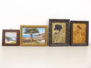 lot 21 image: Lot of Small and Miniature Framed Accent Oil Paintings