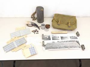 lot 29 image: WWI and WWII Archive of Rations, Gas Mask Canister, Bag, etc.