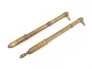 lot 49 image: 2 Antique Brass Indian Fire Extinguisher Pumps