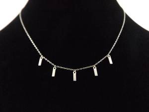 lot 56 image: .925 Sterling Silver Drop Bar Necklace