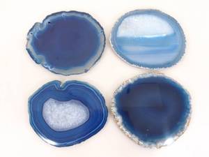 lot 78 image: 4 Blue Agate Coasters