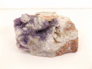 lot 79 image: Raw Amethyst Quartz Stone and 2 Polished Amethyst Balls on Stands