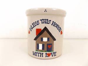 lot 94 image: 4 Roseville Pottery Hand Painted Small Crocks