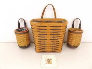 lot 99 image: 3 Longaberger Hanging Baskets