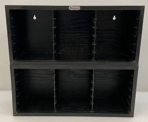 lot 32 image: Two Vintage Nintendo NES 18 Game Wooden Storage Casev Holder Shelf Rack