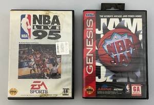 lot 43 image: Vintage SEGA GENESIS NBA JAM & NBA LIVE GAMES