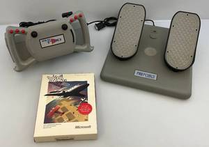 lot 49 image: Vintage Microsoft Flight Simulator (Macintosh) With Flight Controls & Pro Pedals Foot Pedals