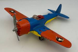 lot 52 image: 1950s Pressed Steel HUBLEY Airplane With Fold-Up Wings