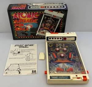 lot 113 image: Vintage 1979 ATOMIC ARCADE PINBALL In Original Box (Missing One Leg & Untested)