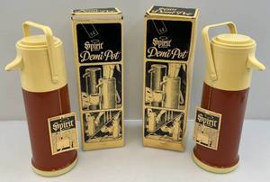lot 175 image: Vintage New Old Stock NOS 1L Spirit Airport Demi Pots