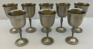 lot 190 image: Vintage PREISNER 2152 Pewter Goblets