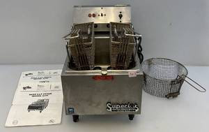 lot 203 image: Commercial NSF Superior Brand Deep Fryer With Extras